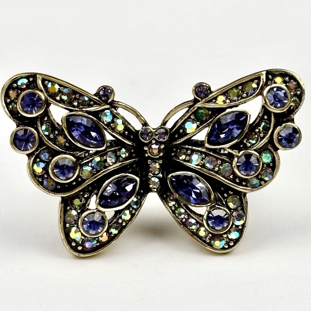 Heidi Daus "Mosaic Monarch" Crystal Ring Butterfly Size 7.5